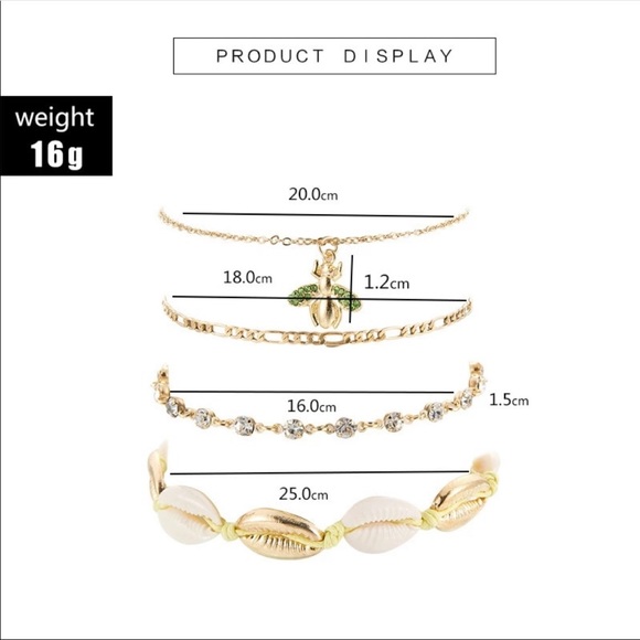 Little Bee + Cowrie Shell Anklet Set - Picture 3 of 3